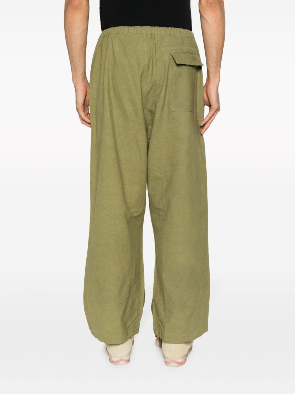 Shop Story Mfg. Paco Drawstring Cotton Trousers In Green