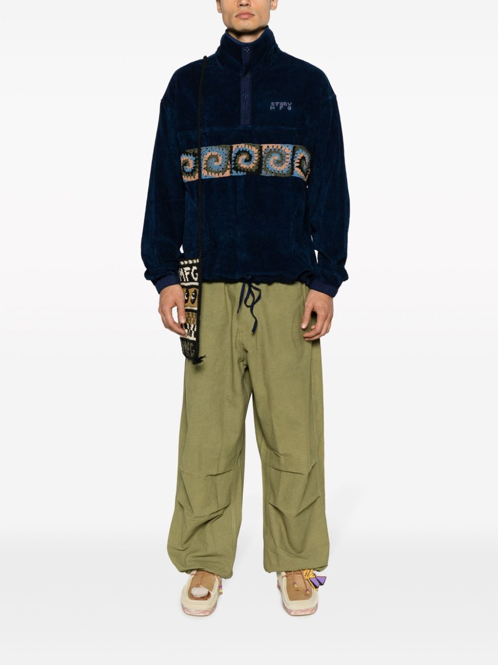 STORY mfg. Paco drawstring cotton trousers - Groen