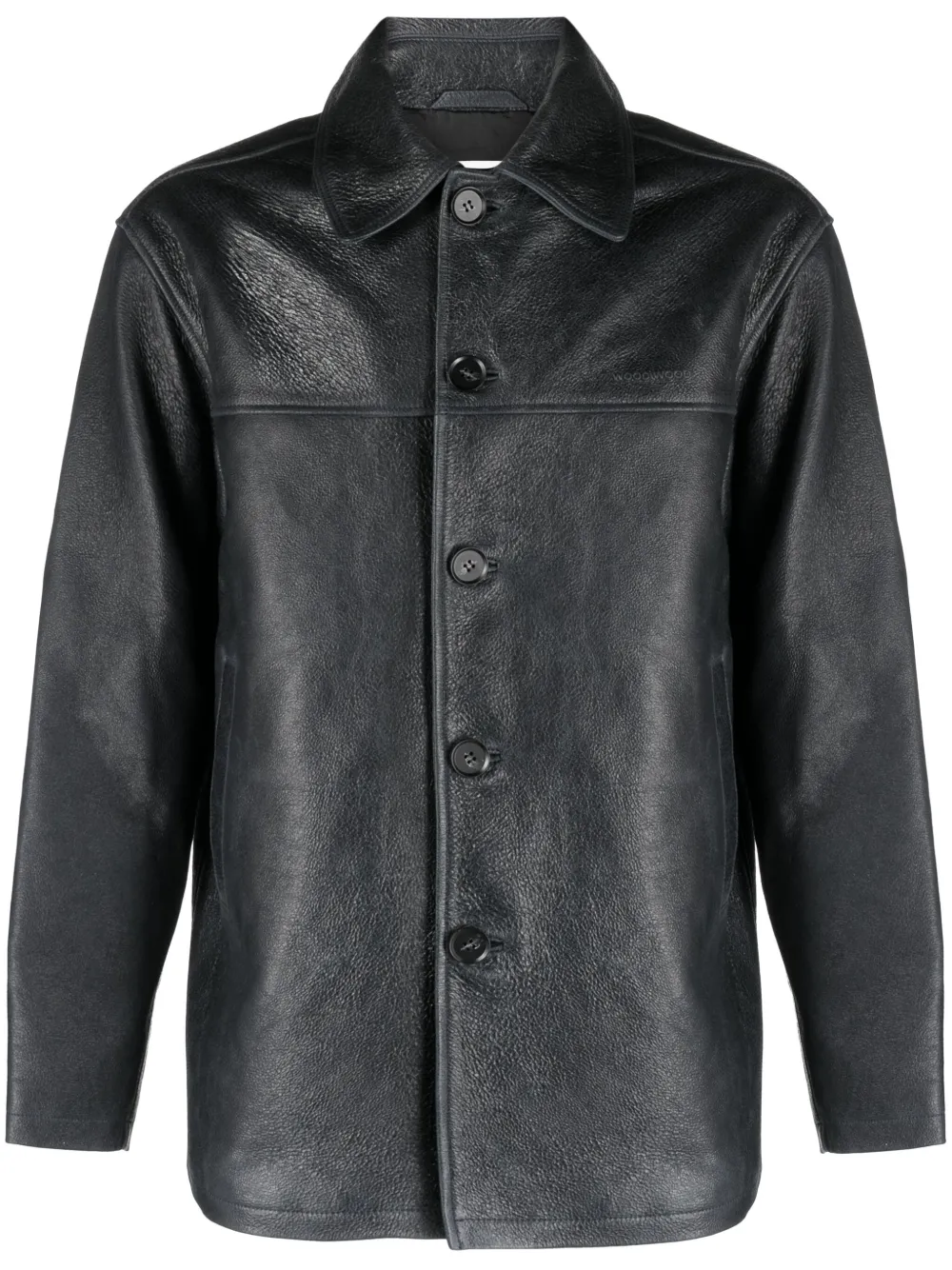 WOOD WOOD LEATHER SHIRT JACKET