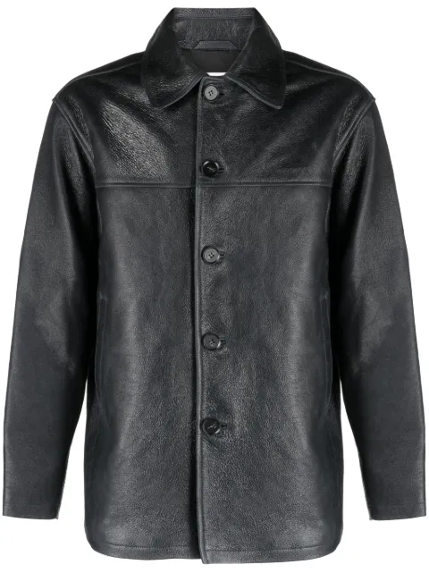 Wood Wood leather shirt jacket