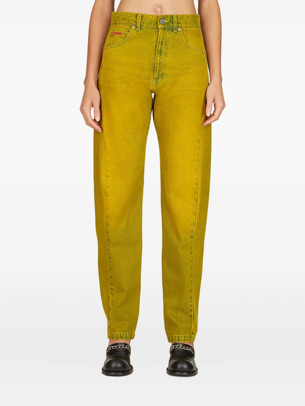 Martine Rose distressed-finish jeans Geel