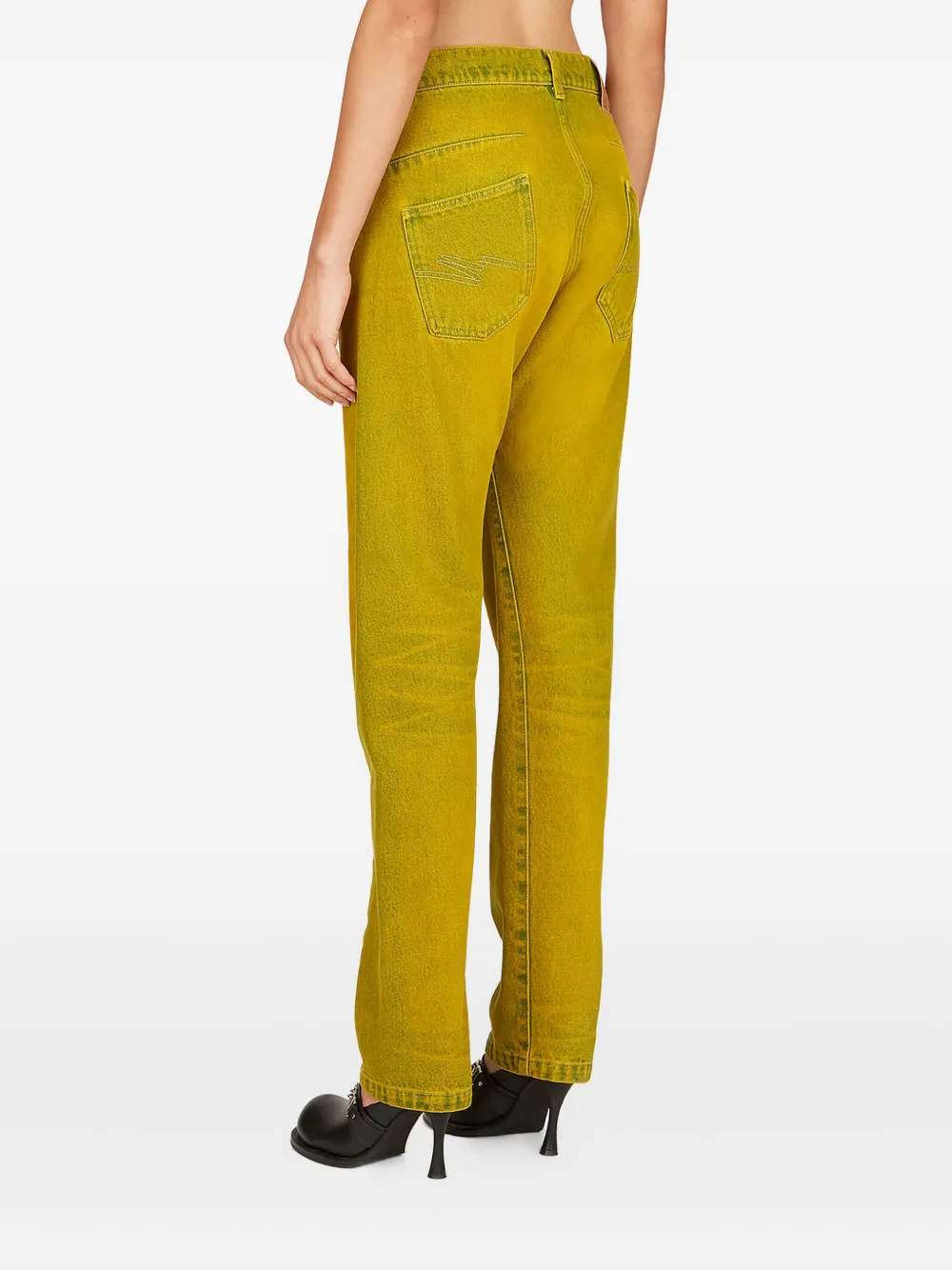 Martine Rose distressed-finish jeans Geel