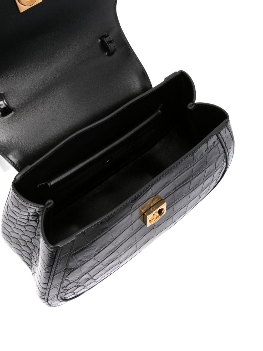 Shop Versace Greca Goddess Leather Tote Bag In Black