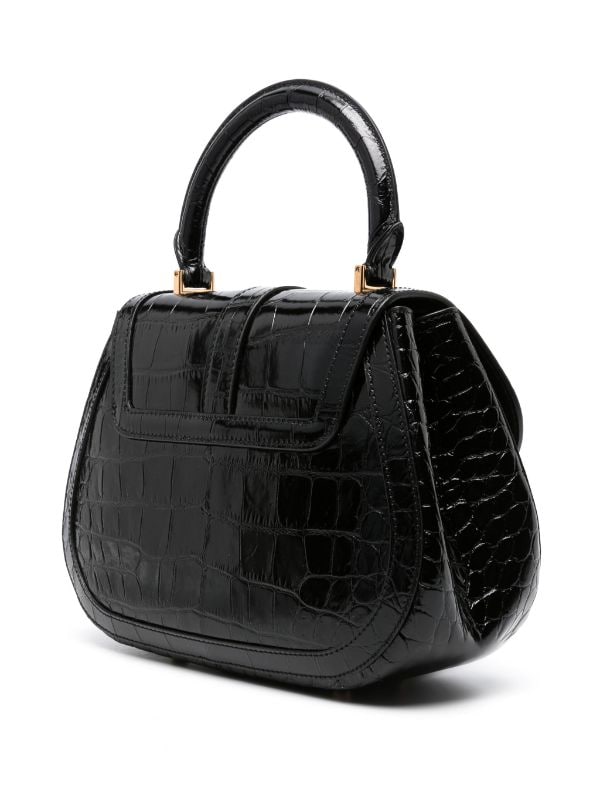 Greca Goddess Small leather tote bag in black - Versace