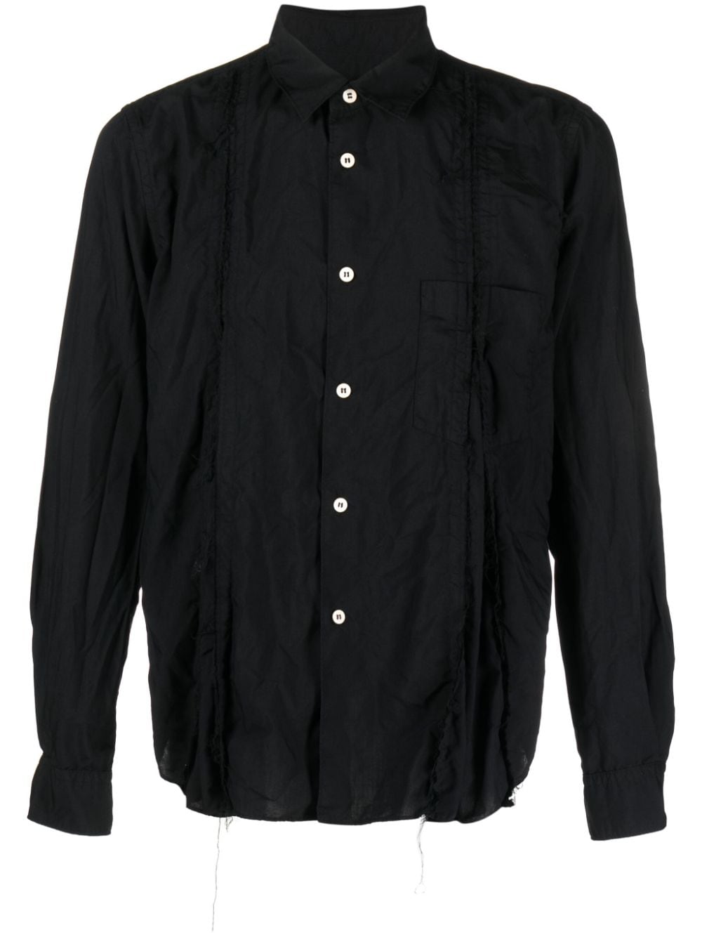 Black Comme Des Garçons Ripped-detail Long-sleeve Shirt In Black