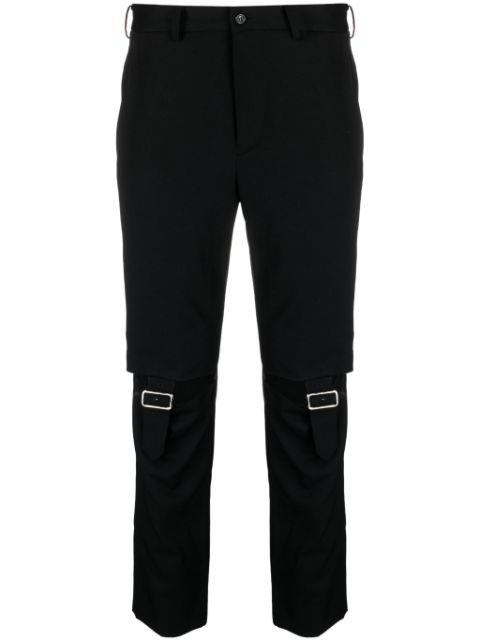 Black Comme Des Garçons cut-out buckle-detail skinny trousers