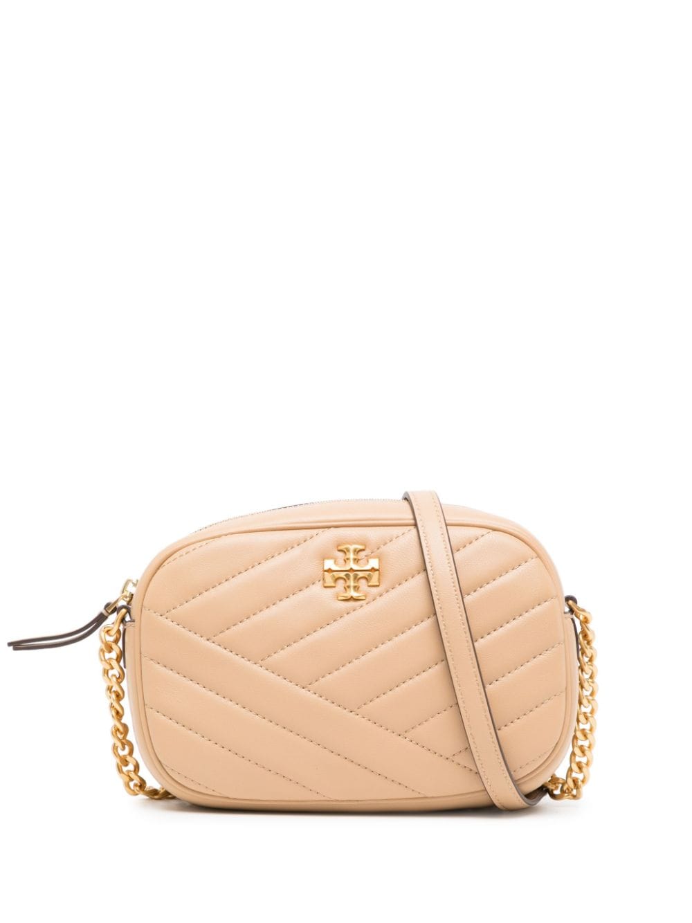 Kira Chevron Quilted Leather Wallet On A Chain In Desert Dune