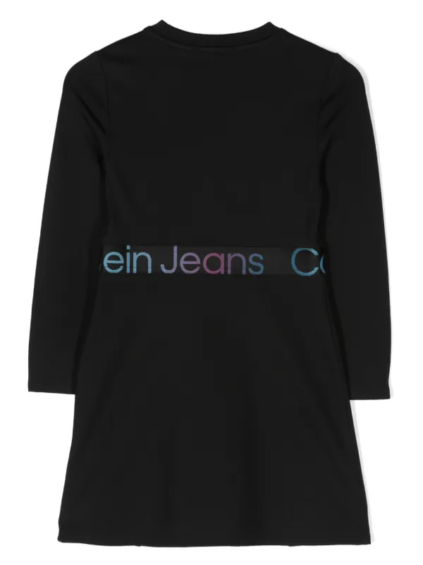 Calvin Klein Kids logo-waistband A-line Shirt Dress | Black | FARFETCH UZ