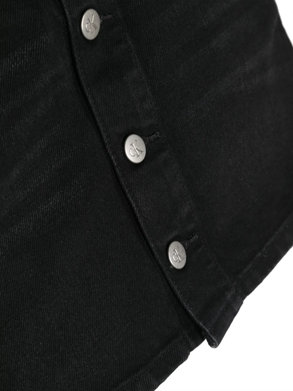 Shop Calvin Klein Logo-embroidered Cotton Miniskirt In Black