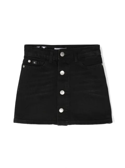 Calvin Klein Kids logo-embroidered cotton miniskirt