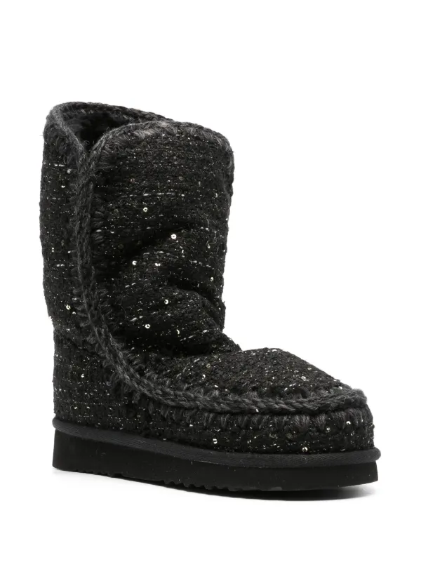 Sequin store black booties