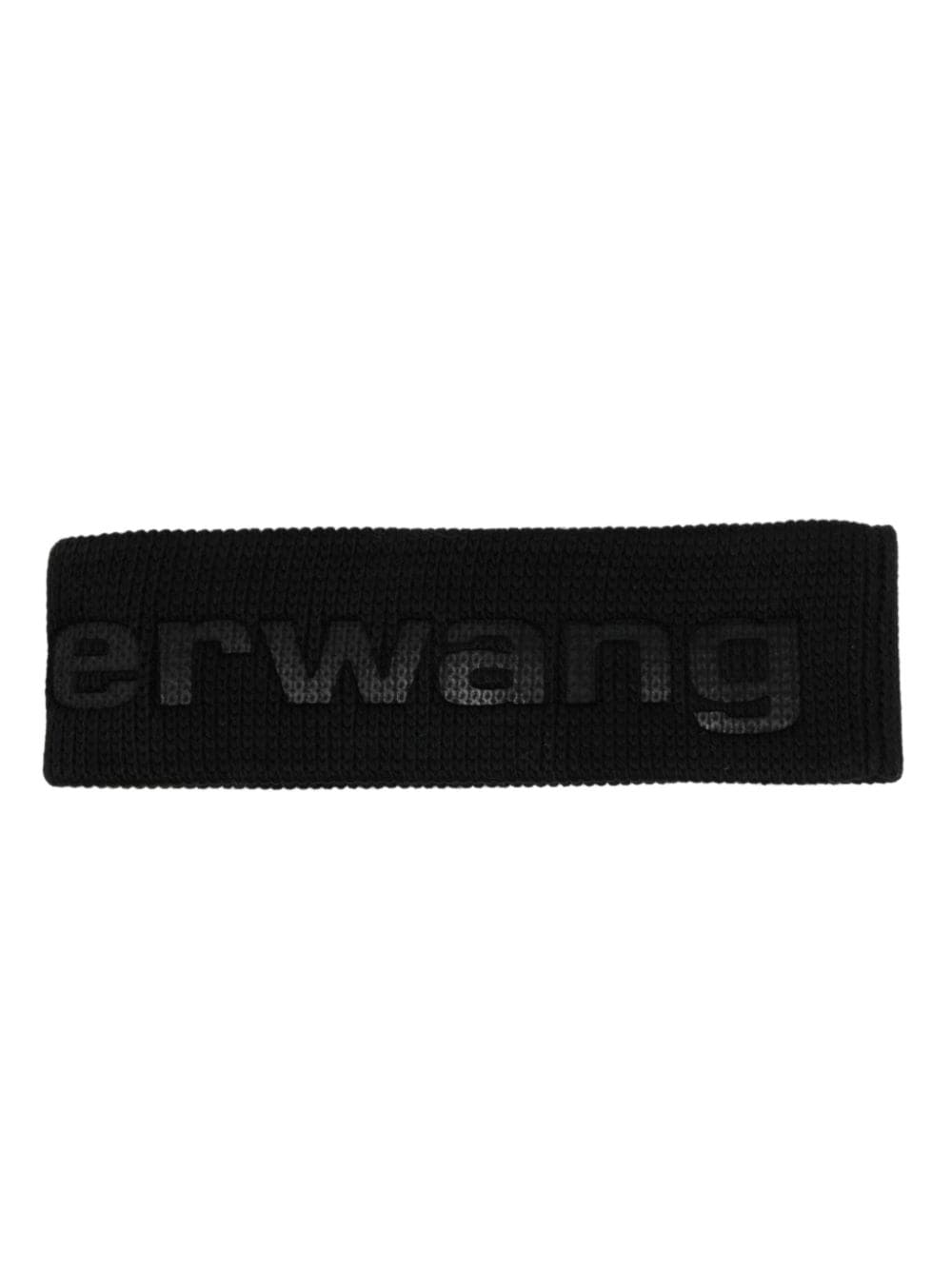 Shop Alexander Wang Logo-debossed Ribbed-knit Headband In Schwarz