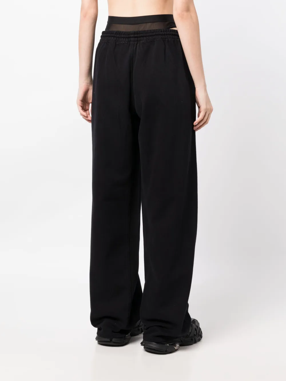 Shop Alexander Wang Layered Denim Track Pants In Black