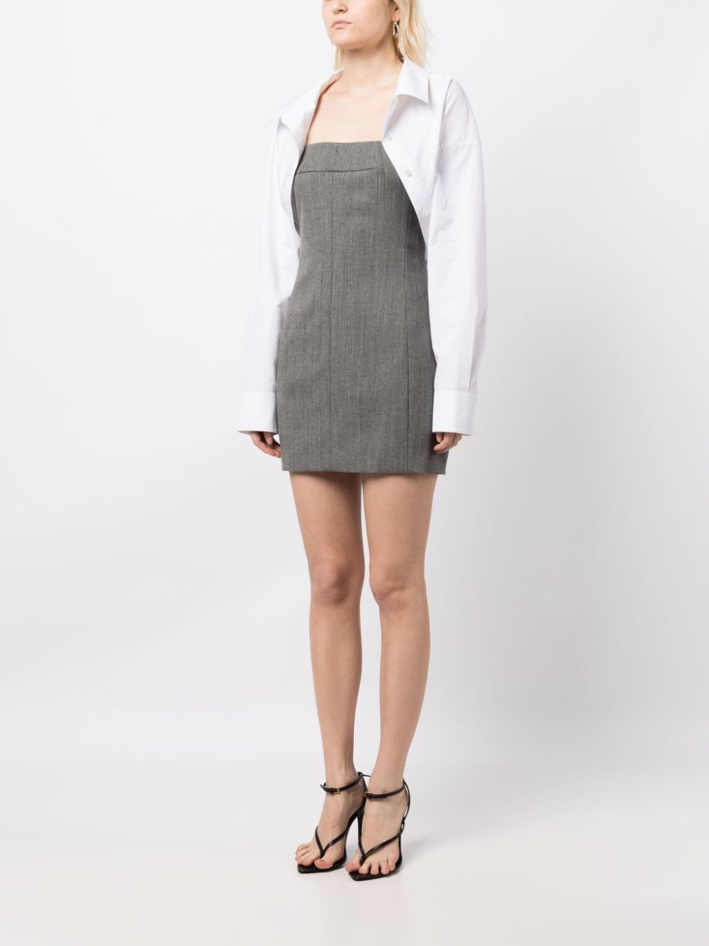 Shop Alexander Wang Layered Shirt Dress In White