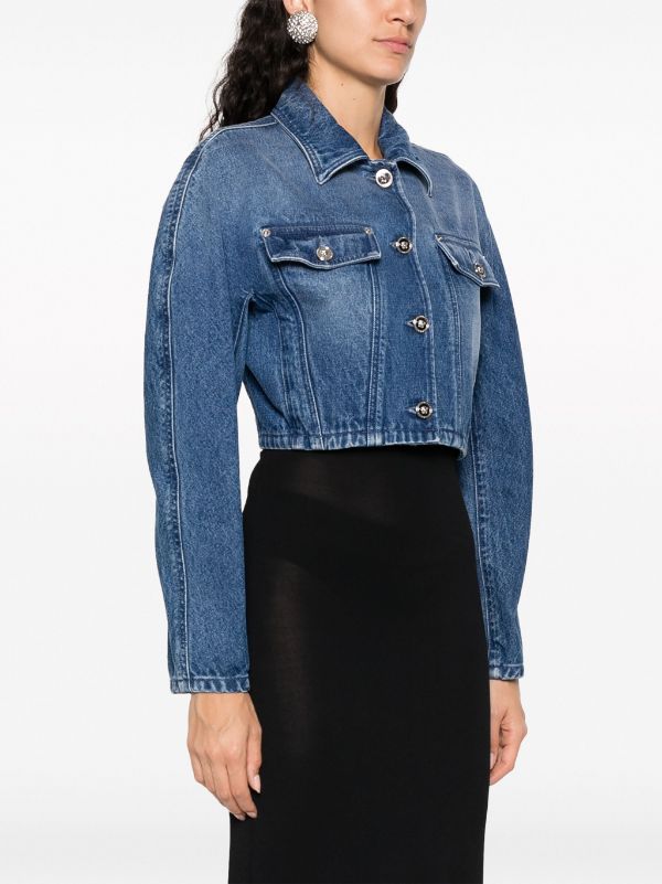 Versace cropped discount denim jacket