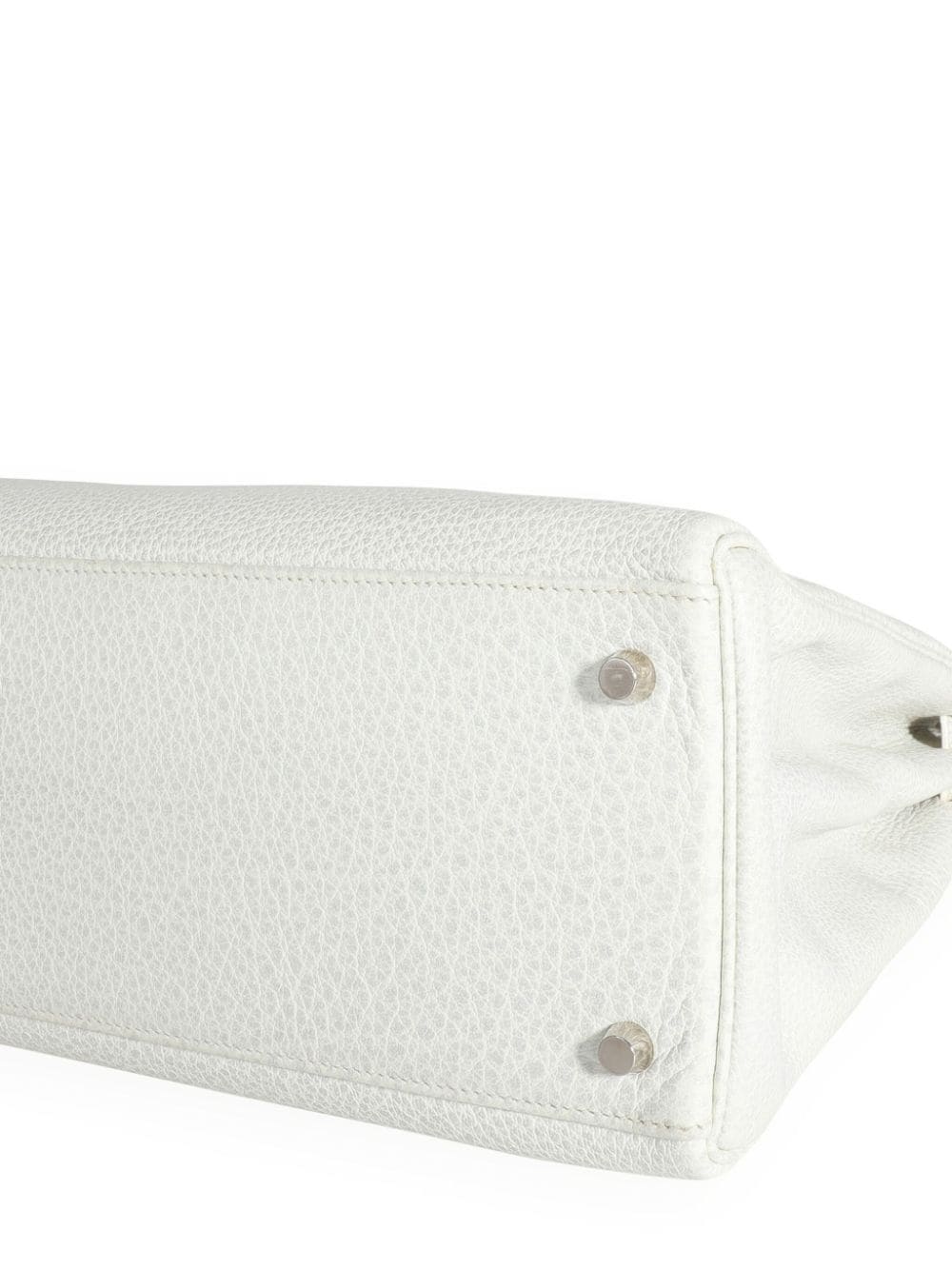 Pre-owned Hermes Retourné Kelly 35 Handbag In White