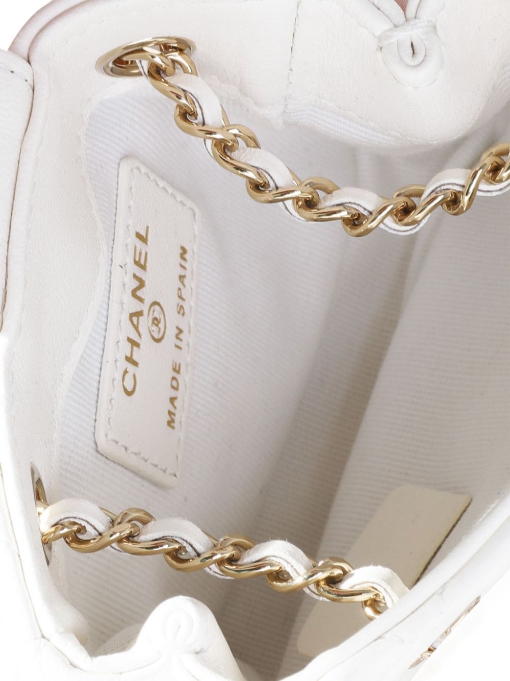 White chanel bag with sale gold chain