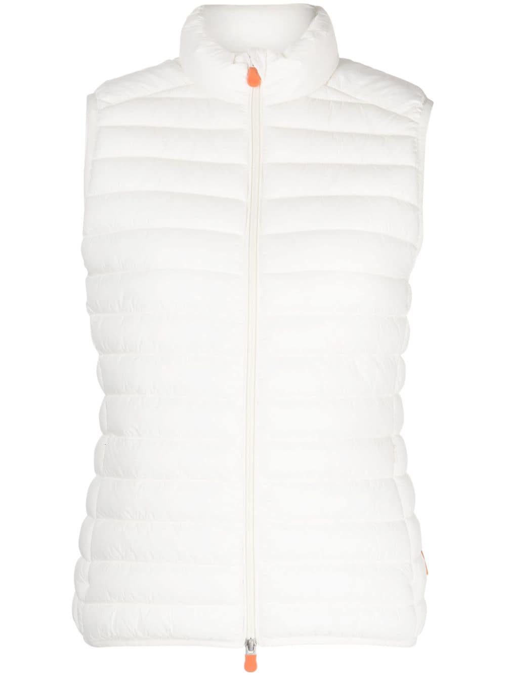 Save The Duck Logo-patch Quilted Gilet In White
