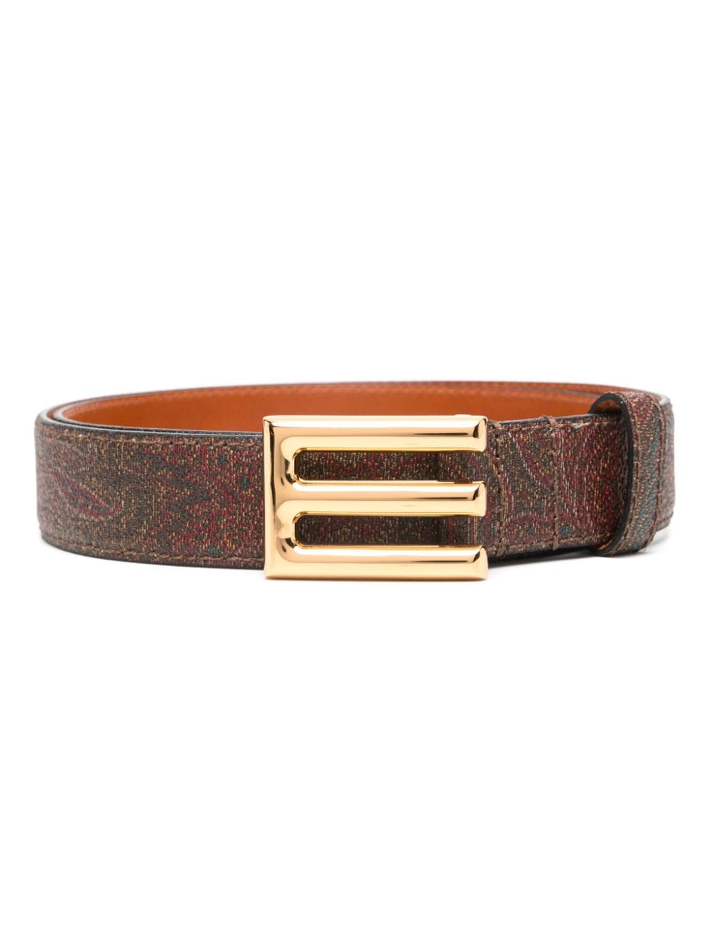 Etro Paisley-print Logo-buckle Belt In Red