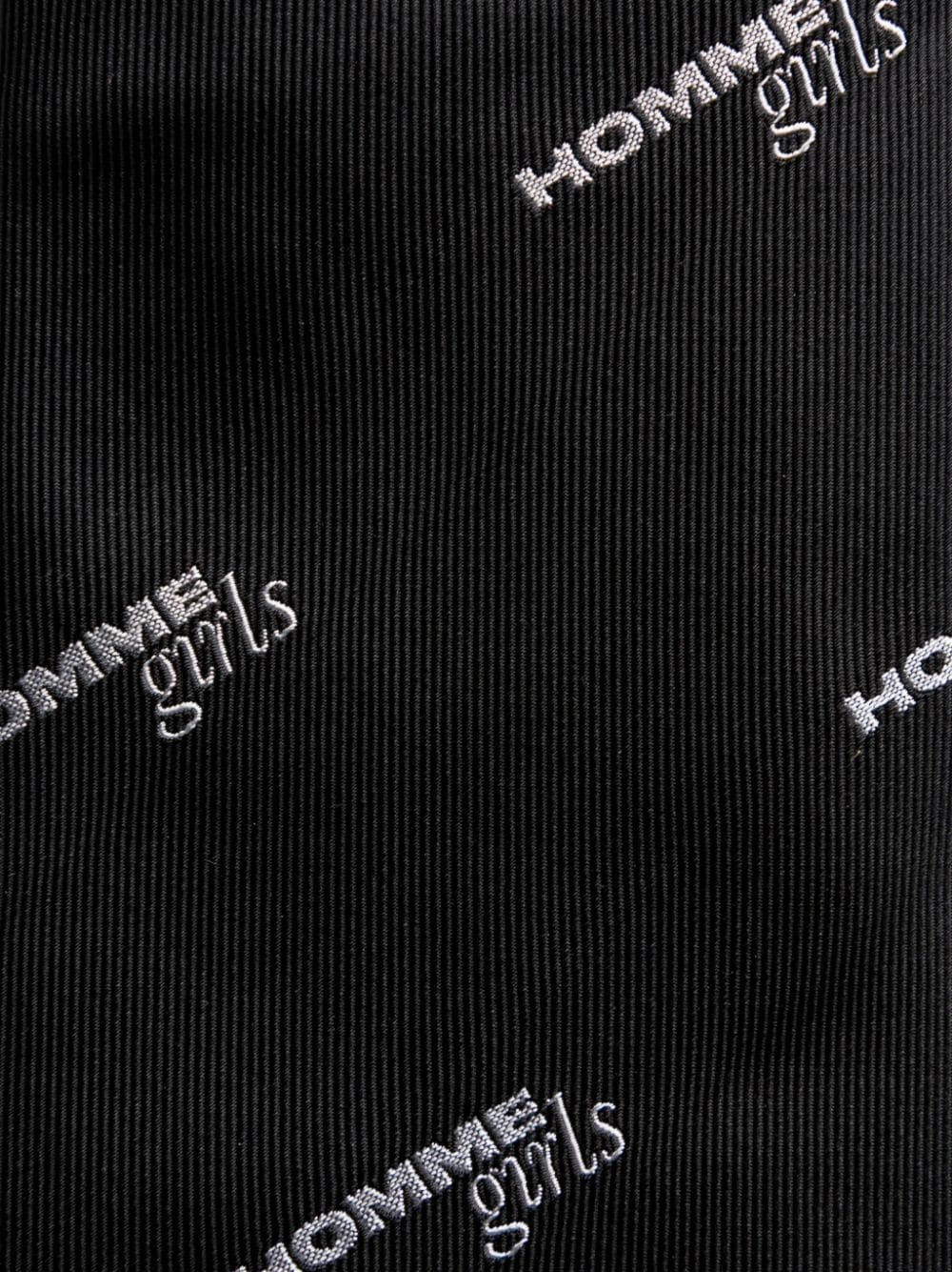 HommeGirls monogram-pattern silk tie - Zwart