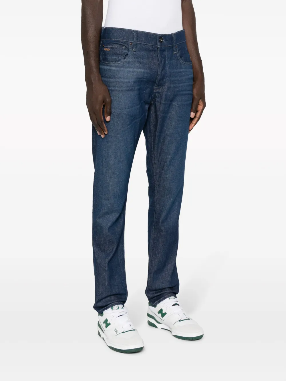 G-star Raw Straight-leg Logo-embroidered Jeans In Blue