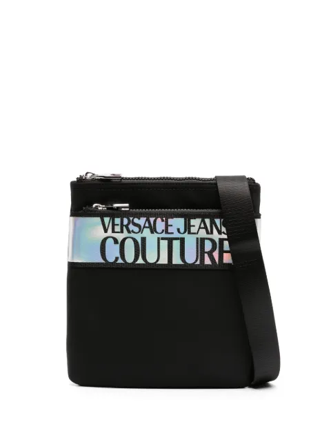 Versace Jeans Couture iridescent logo-jacquard messenger bag