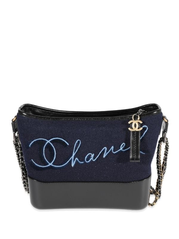 Pre-owned Chanel Gabrielle Leather Crossbody Bag In Blue
