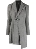 Y's asymmetric herringbone double-breasted blazer - Black