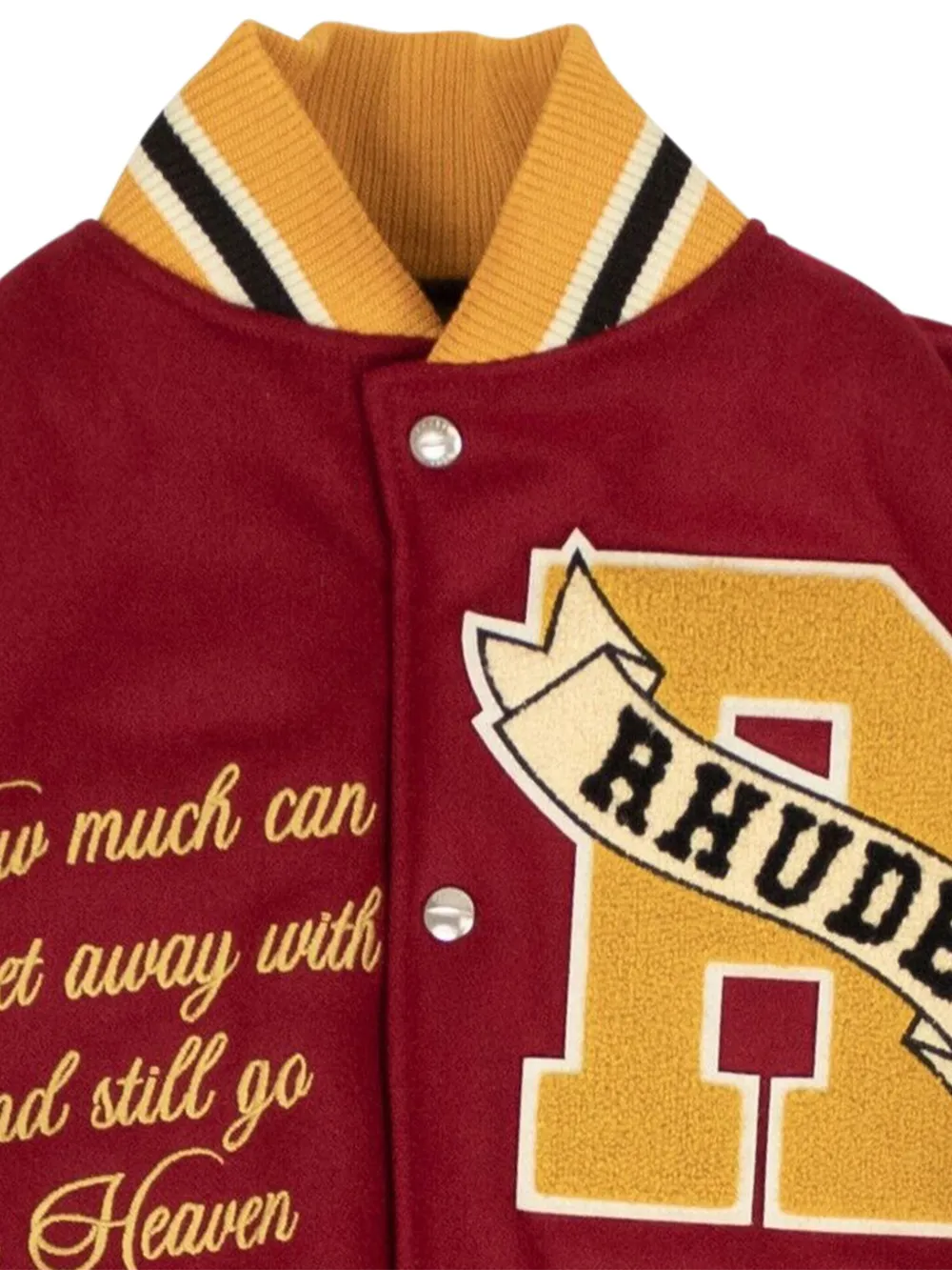 Shop Rhude Le Valley Varsity Jacket In Red