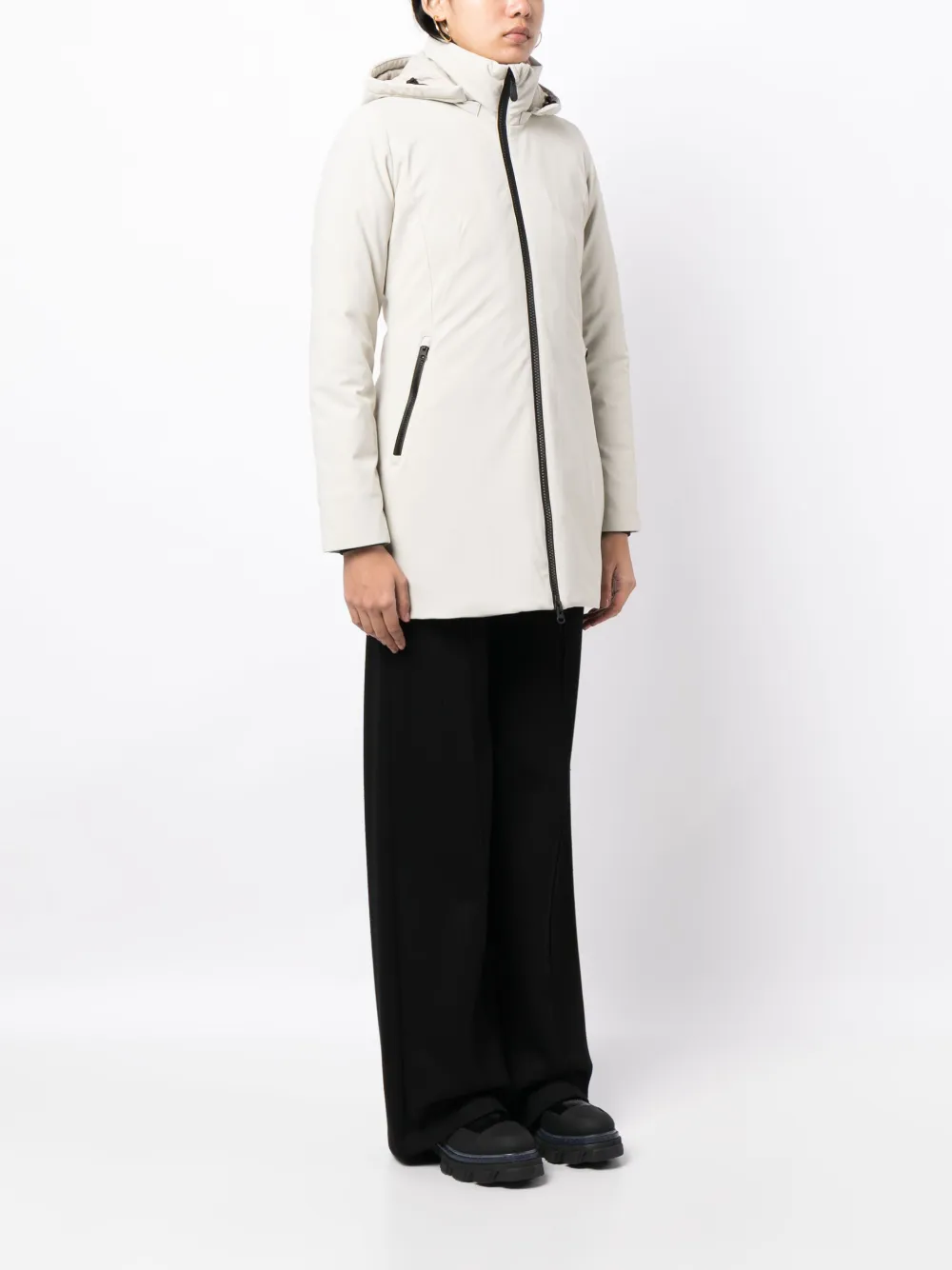 Save The Duck Hooded Padded Jacket In White