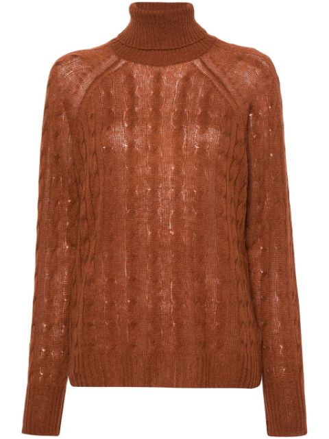 ETRO Pegaso-motif cable-knit jumper Women