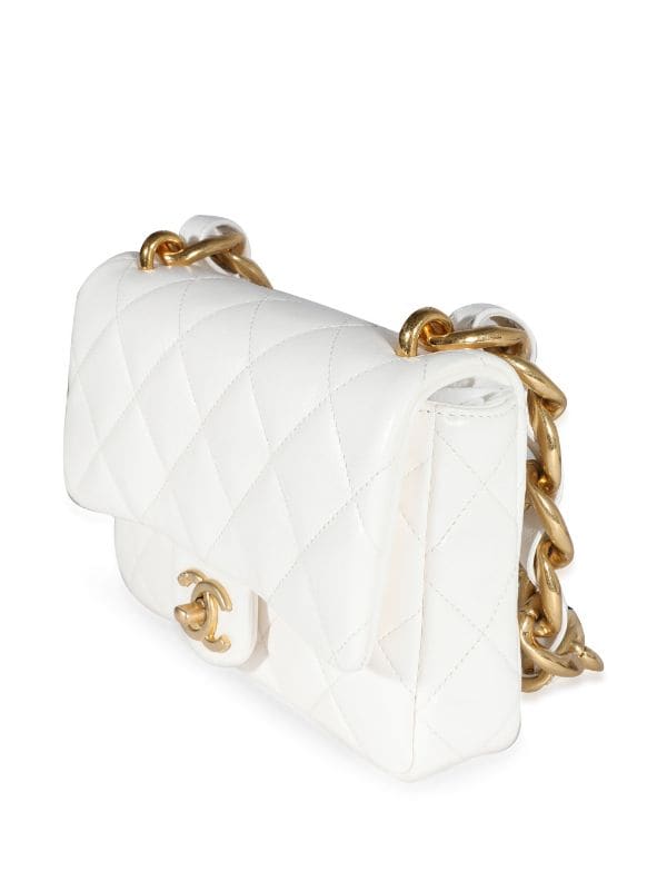 Chanel Funky Town Small CC Quilted Flap, Black Denim with Gold