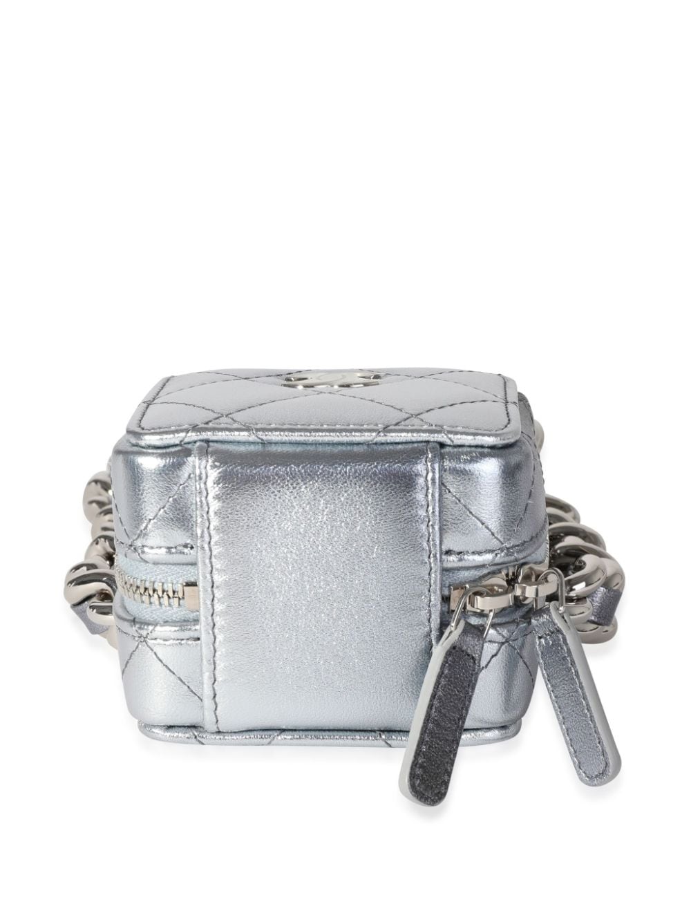 Pre-owned 2022 Coco Punk Cube Shoulder Bag In Silver