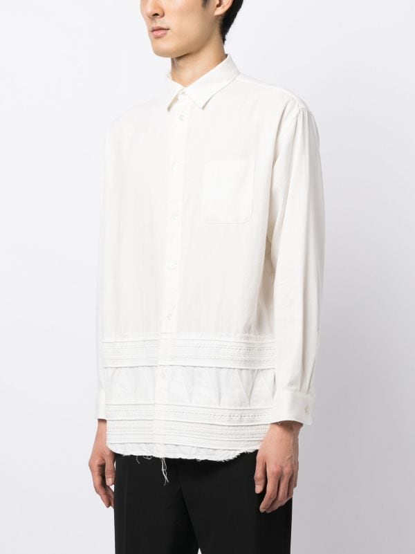 Undercover embroidered-desgin Frayed Shirt - Farfetch