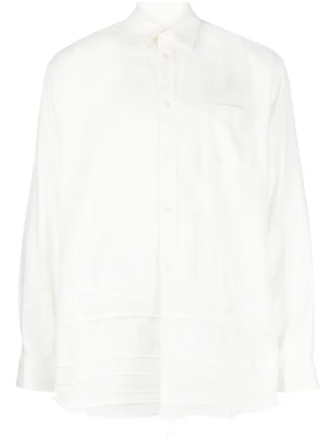 Undercover camisa con diseño bordado y bordes deshilachados