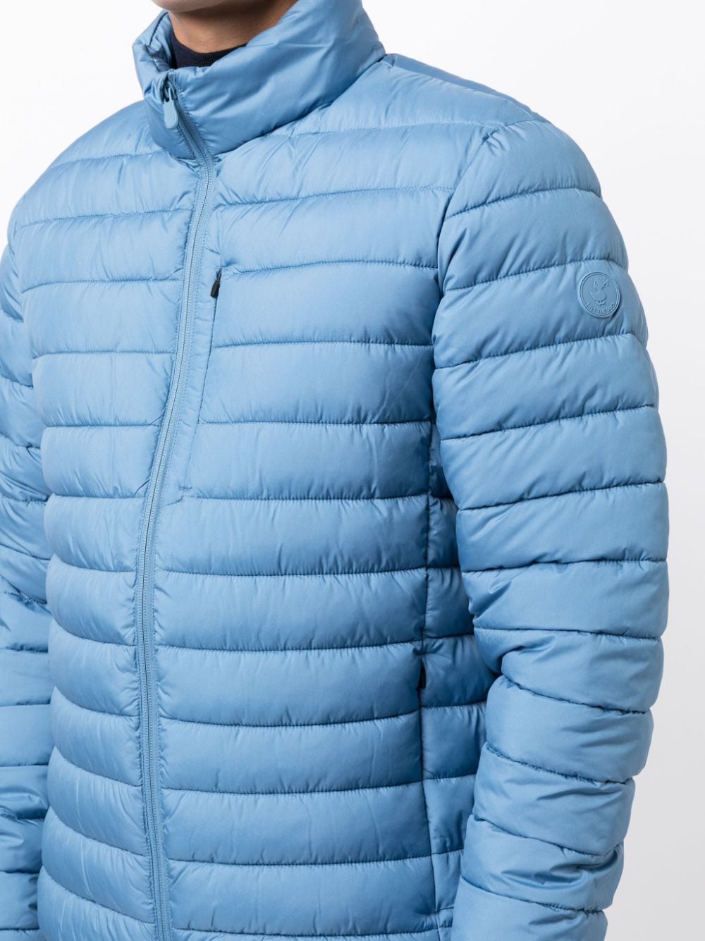 Shop Save The Duck High-neck Quilted Jacket In Blue