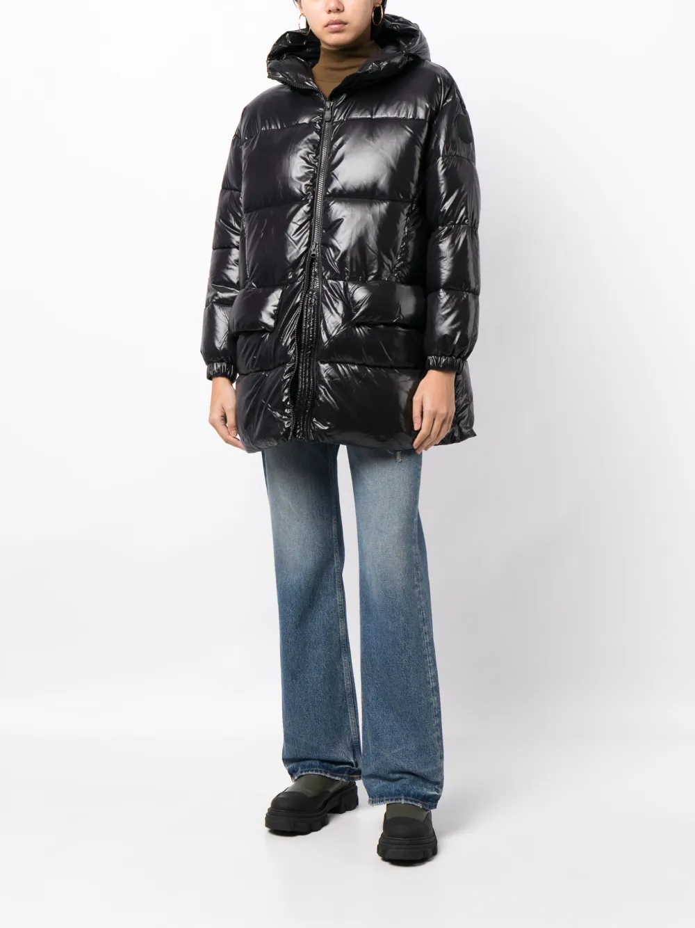 Save The Duck Jack met capuchon - Zwart