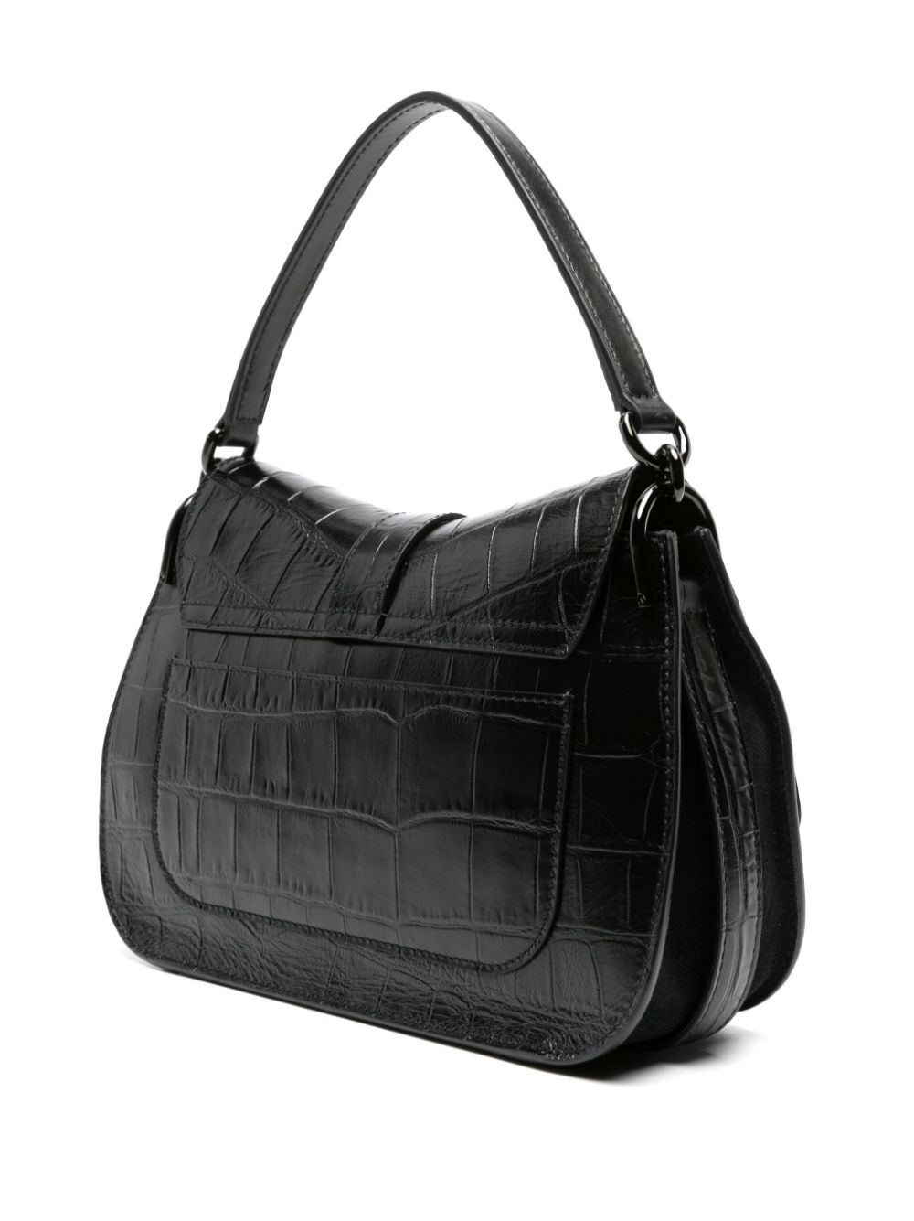 Furla Italian Leather Embossed Crocodile Tote Shoulder Bag Satchel Handbag  Taupe