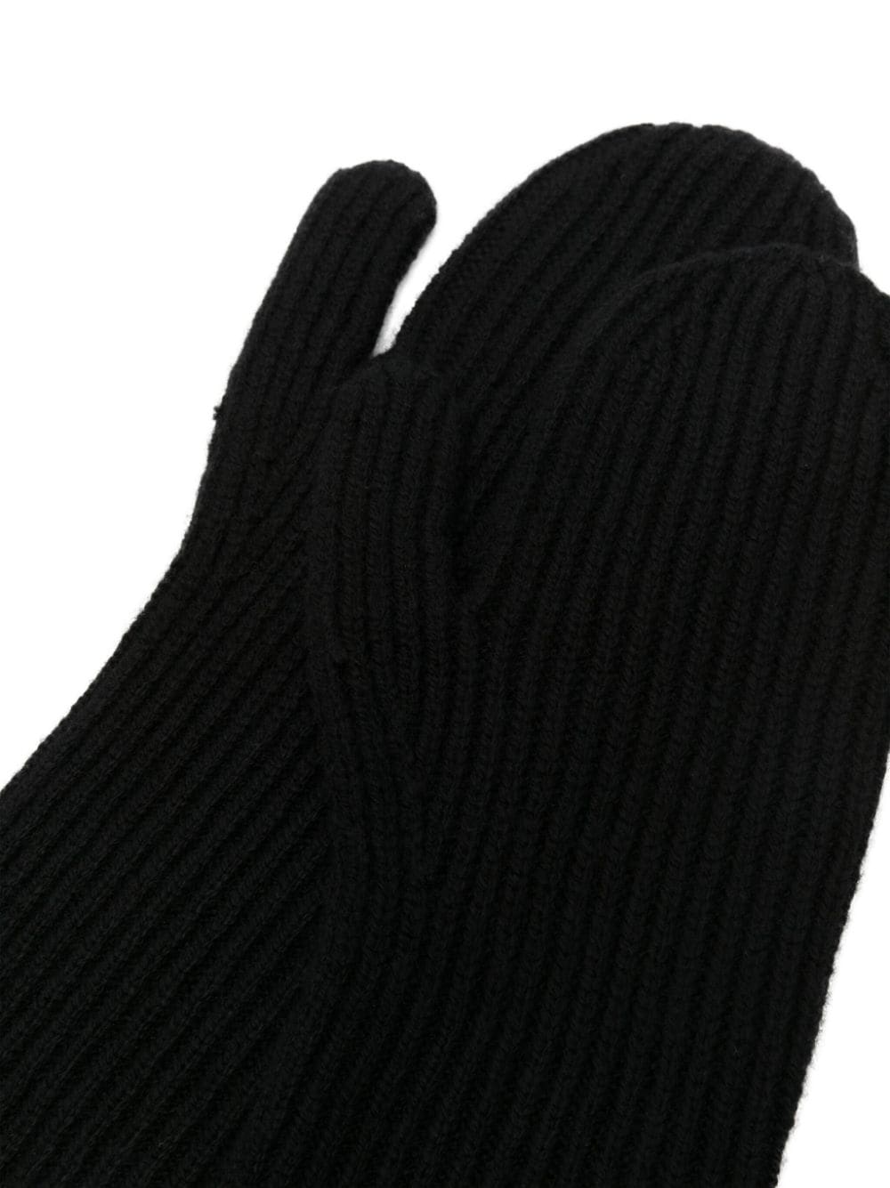 Shop By Malene Birger Fisherman's-knit Wool Blend Gloves In Black