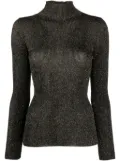 TWINSET metallic-threading ribbed jumper - Black