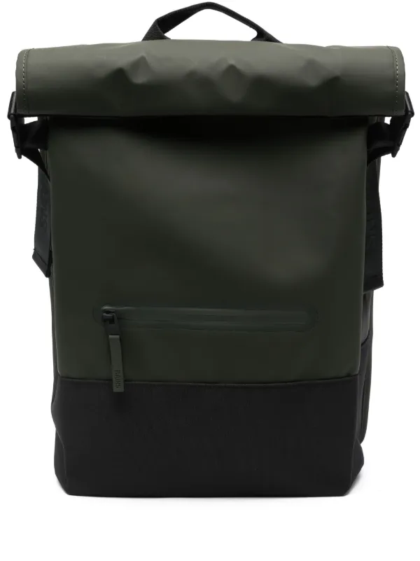 Rains Trail Rolltop colour block Backpack Green FARFETCH AO