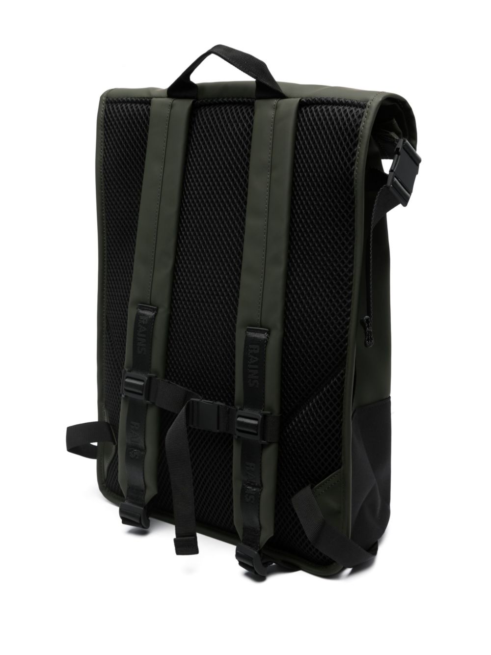 Shop Rains Trail Rolltop Colour-block Backpack In Grün