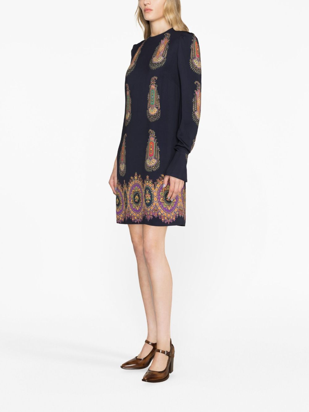 Shop Etro Paisley-print Dress In Blue