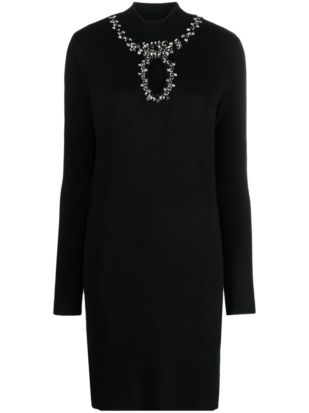 BLUGIRL CRYSTAL-EMBELLISHED KEYHOLE-NECK DRESS