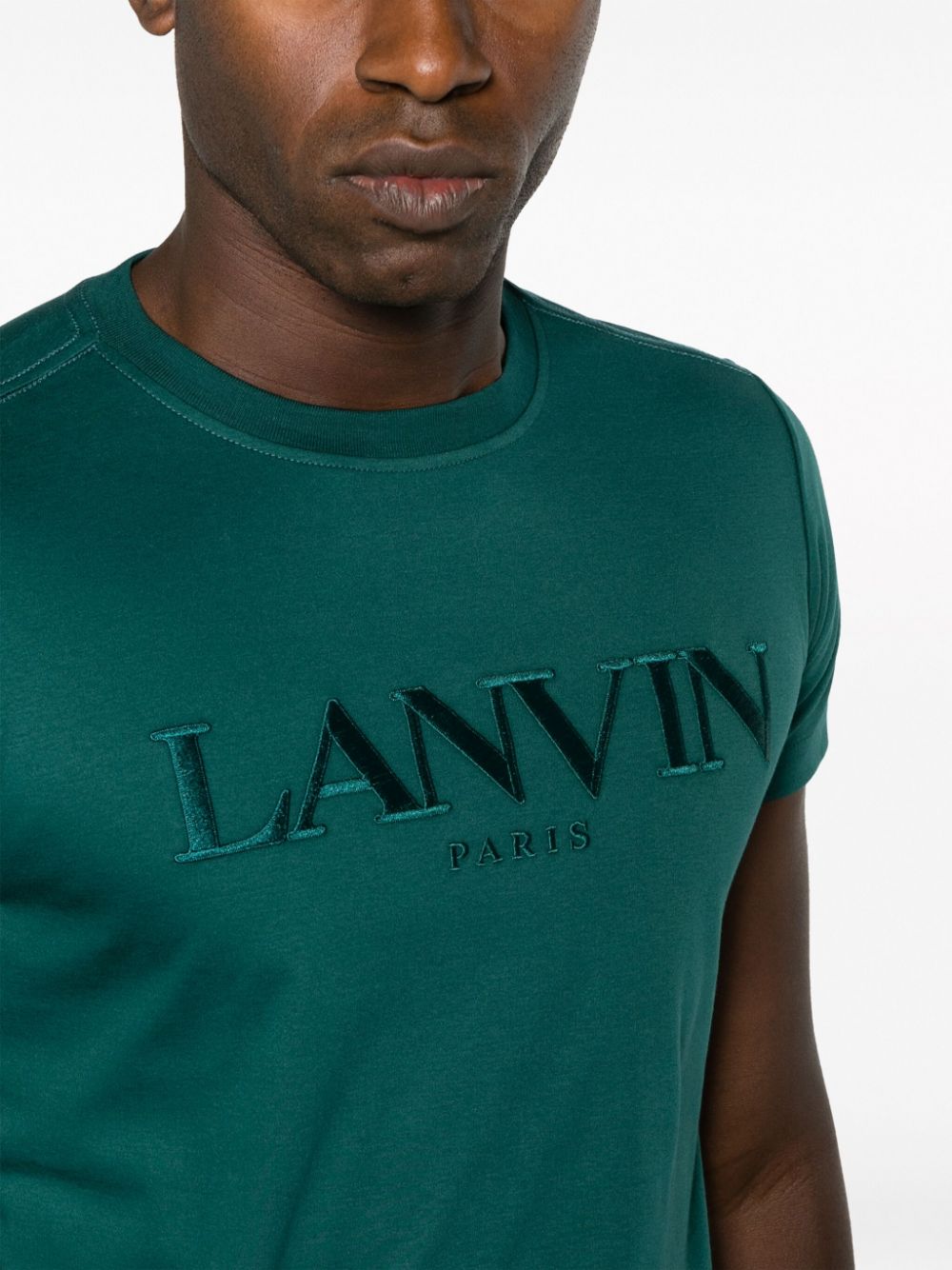 Lanvin logo-embroidered cotton T-shirt Men