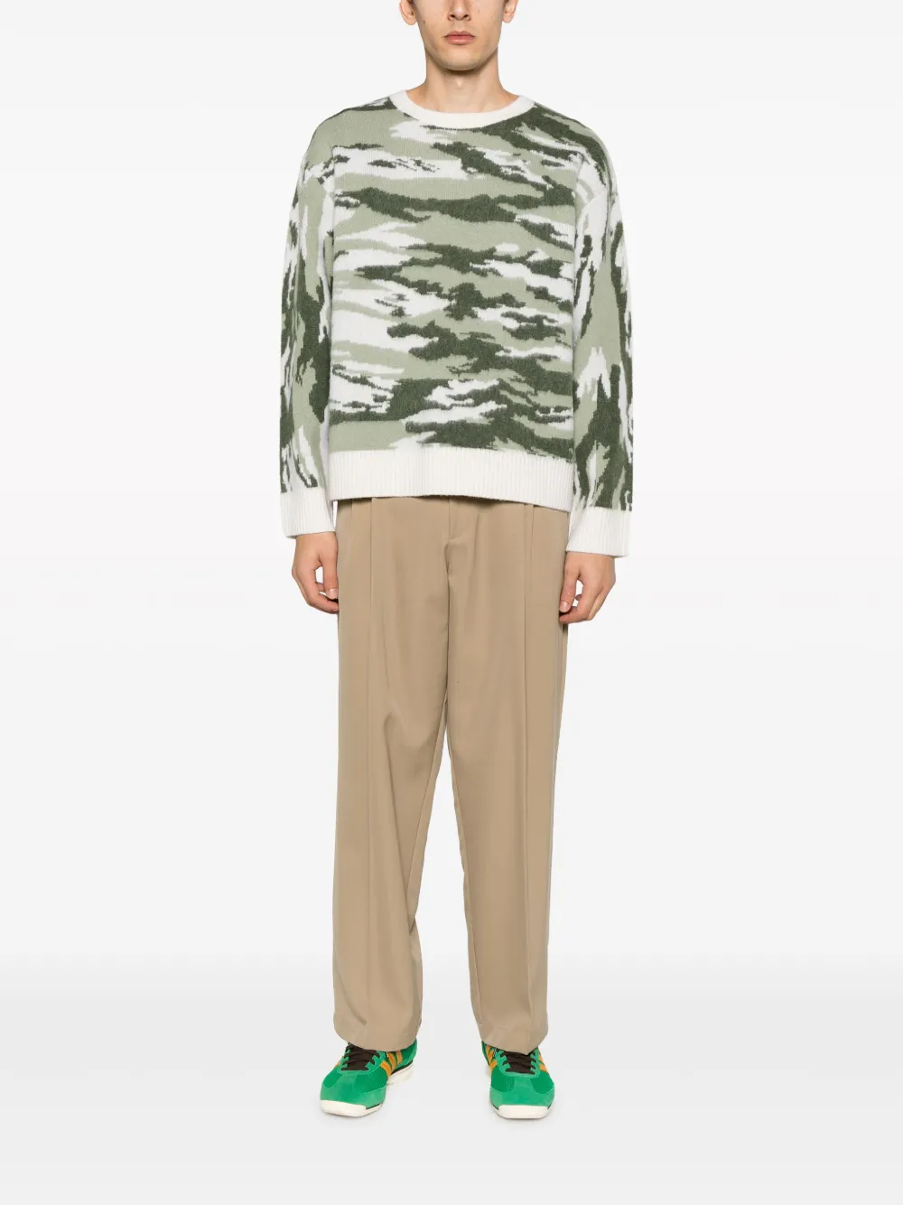 A.P.C. Lionel camouflage-jacquard jumper - Beige