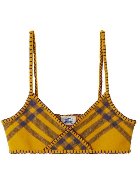 Burberry check-pattern knitted bralette bra