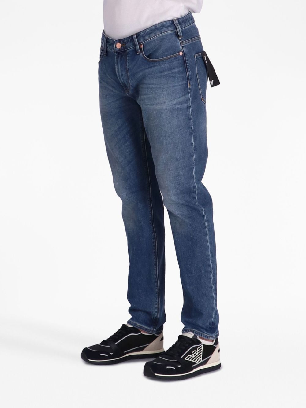 Shop Emporio Armani J06 Slim-cut Jeans In Blue