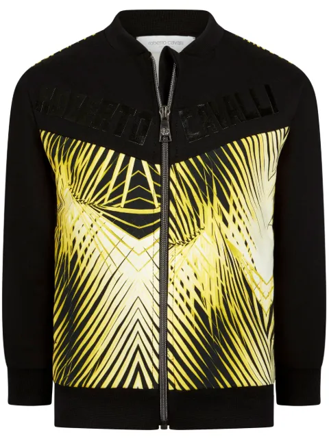 Roberto Cavalli Junior logo-patch cotton sweatshirt