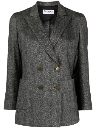 ジャケット SAULINA ANITA - Viscose double-breasted blazer (SAB180 4) Saulina Milano Anita - Viscose Double-breasted Blazer